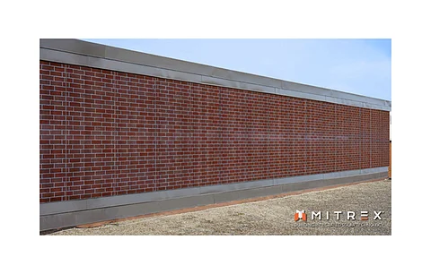 Mitrex claims its Solar Brick offers the look of a traditional masonry brick wall while also generating energy through embedded solar panels. (Photo Credit: Mitrex-Integrated Solar Technology)