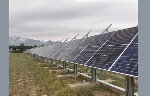 Field test plant of JA Solar and TÜV NORD, which is equipped with a set of n-type bifacial modules (with Bycium+ cell based on n-type passivated contact technology) and a set of bifacial p-type PERC modules, with installed power of approximately 6kW (as measured by the field test lab) for each set and an inverter of 20kW for both sets (consisting of two-way MPPT input, one way for each set, with maximum input current being 25A, to ensure no peak clipping in the inverter). (Photo Credit: JA Solar)