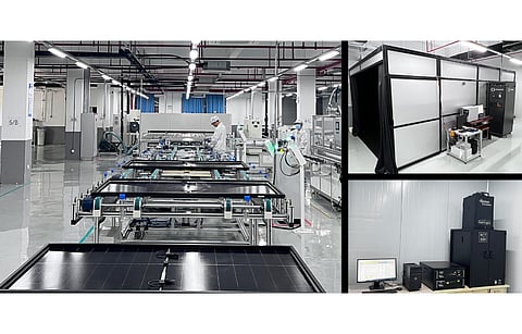 Currently, it is only Meyer Burger that produces busbar-free HJT solar modules using its proprietary SWCT technology. Now Cando Solar of China says it has TUV Rheinland’s certification for 210mm sized HJT modules that do not use any busbars. (Photo Credit: Cando Solar)