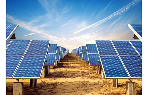 In May 2022, EWEC had launched an EOI for 1.5 GW Al Ajban Solar Project and now it says it has issued RFQ to interested developers. (Illustrative Photo; Photo Credit: gyn9037/Shutterstock.com)