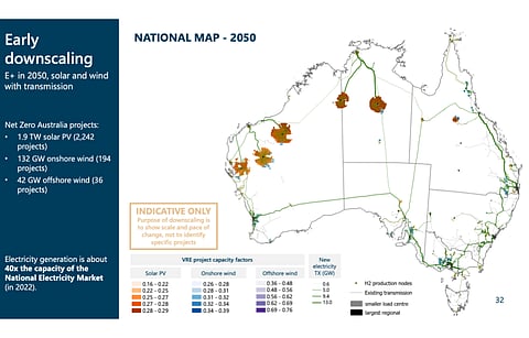 Under a net zero economy, Australia can be powered by as much as 1.9 TW solar PV and 174 GW of onshore and offshore wind power, according to the interim results of NZAu project. (Source: Net Zero Australia)
