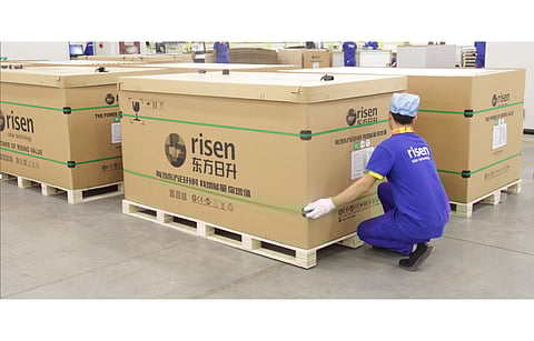 At the end of June 2022, Risen’s annual module production capacity was 22.1 GW and polysilicon capacity 12,000 tons. It shipped 5.67 GW in H1/2022. (Photo Credit: Risen Energy)