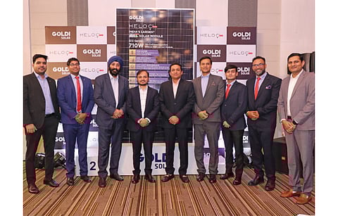 Goldi Solar’s 710W output Heloc Plus module uses HJT technology and adds to the company’s Heloc solar module series. (Photo Credit: Goldi Solar Pvt Ltd)