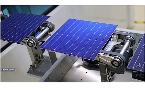 Risen Energy says that the tests conducted in Hainan indicate a 5.13% higher power generation per watt for its HJT Hyper-ion modules compared to PERC. (Photo Credit: Risen Energy)
