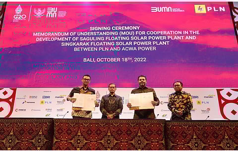 While Abu Dhabi’s Masdar works to brings online 145 MW floating solar plant in Indonesia in Q4/2022, ACWA Power has bagged contract for 110 MW AC more in the country. (Photo Credit: ACWA Power)