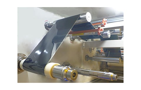 Sekisui’s thin-film perovskite solar cells, produced on the company’s own roll-to-roll manufacturing process, have an efficiency of 15%. It targets to establish a manufacturing process for 1m wide rolls by 2025. (Photo Credit: Sekisui Chemical Co. Ltd.)