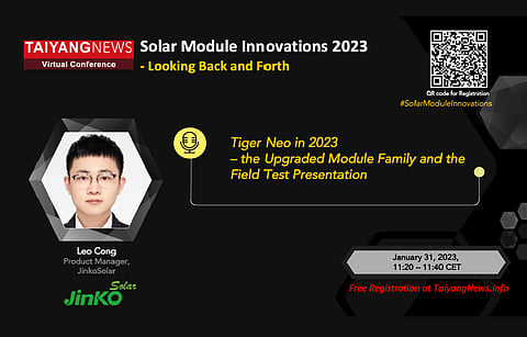 To listen to JinkoSolar at the TaiyangNews Conference on Jan 31, register now by scanning the QR Code on the picture above. (Photo Credit: TaiyangNews)