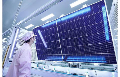 TÜV SÜD Group has certified 715W as the highest efficiency for Huasun’s G12-132 Himalaya modules. (Source: Huasun)