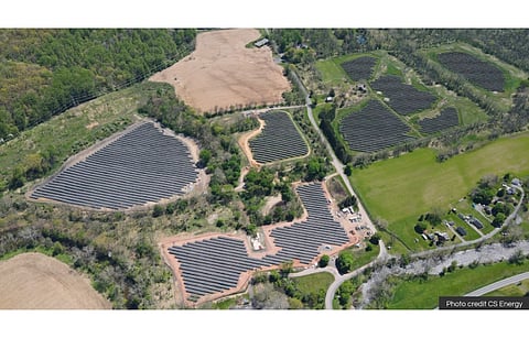 Pictured is a 17 MW solar power plant on land which was once used by a paper mill complex in New Jersey. It has been repurposed by CEP Renewables and partners. (Photo Credit: CS Energy)
