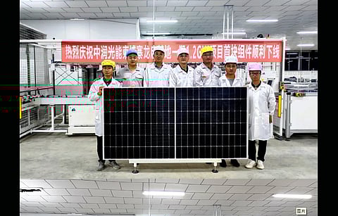 Solarspace’s overseas facility in Cambodia, Longqi New Energy, produces its first high-efficiency crystalline silicon module, marking the company’s first module production overseas. (Photo Credit: Solarspace)