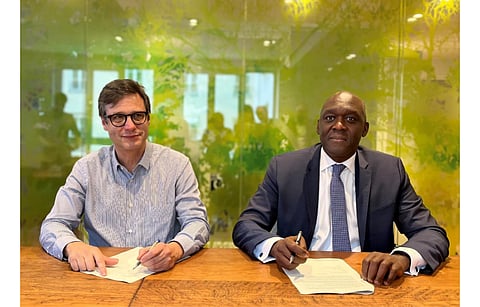 Pictured here is Voltalia CEO Sébastien Clerc (l) and IFC Managing Director Makhtar Diop during the mandate signing agreement for the former’s Malawi project. (Photo Credit: Voltalia)