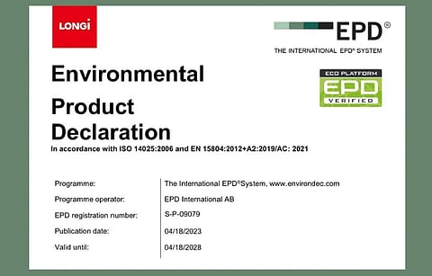 LONGi high-efficiency modules go through intense evaluation and come out meeting all the requirements for EPD certification and thus getting certified. (Photo Credit: TaiyangNews)