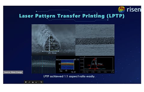 Reinventing metallization: In the quest of improving metallization process, companies like Risen Energy are also evaluating new metallization techniques such as Laser Pattern Transfer Printing. (source: Risen Energy)
