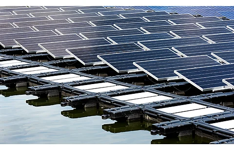 GSECL is invited interested consultants to prepare a feasibility study for 1.5 GW floating solar project. (Illustrative Photo; Photo Credit: Kitthanes/Shutterstock.com)