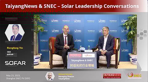 Sofar CEO Rongfang Yin At TaiyangNews & SNEC Solar Leadership Conversations