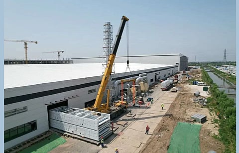 Construction at Tongwei Solar Yancheng base advances as first batch of equipment enters the site. (Photo Credit: Tongwei Solar)