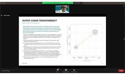 TaiyangNews Solar & Sustainability Conference on March 30, 2023 had Ozer Ergul of Aquila Capital talking about the significance of sustainable practices in the solar supply chain. (Photo Credit: TaiyangNews)