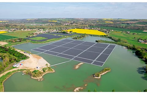 Pictured here is Cintegabelle Floating Solar Plant of Akuo Energy in France. (Photo Credit: Akuo Energy)
