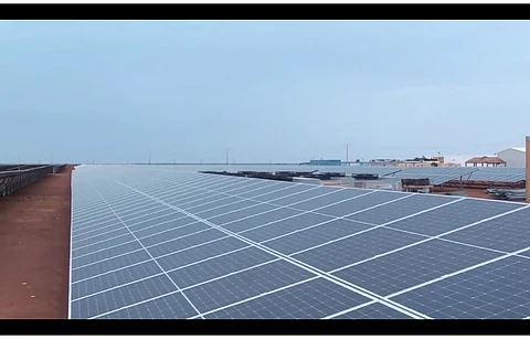 Pictured is a screenshot of the 30 MW solar power plant in Niger from a video of the inauguration ceremony shared by the Niger President’s Twitter handle. (Photo Credit: Presidency of Niger, Twitter)