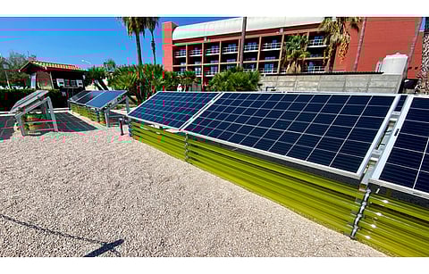 The algovoltaic system (in the picture) can be used to retrofit existing PV systems, according to ENEA and EGP. (Photo Credit: ENEA)