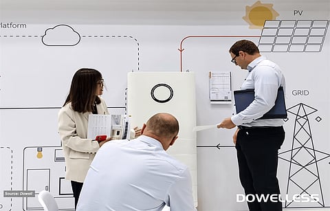 Several solutions: Dowell's booth at Intersolar was a showcase of its latest solutions, including Residential Battery, All- In-One ESS, and C&I ES. (Source: Dowell)