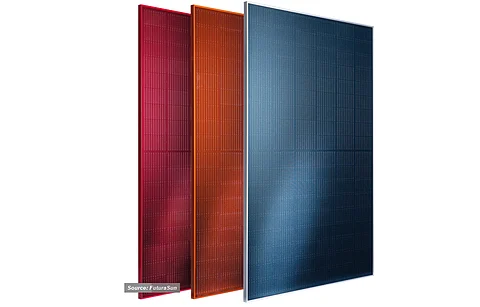 Adding aesthetics: In addition to producing power, FuturaSun's Silk Plus Colour modules, which are available in different colors, add aesthetics to the buildings. (Source: FuturaSun)