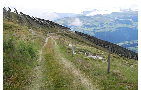 Pictured is the visualization of Axpo’s 30 MW Alp da Rueun Alpine Solar Plant in the Municipality of Ilanz/Glion. (Photo Credit: Axpo)
