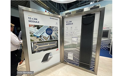 For roof integration, the 12 x 2 module series from DAS Energy is designed to be glued directly into the roof profiles between the metal seams. This makes these modules a great option for roofs that are not strong enough to support traditional solar panels. (Source: DAS Energy)