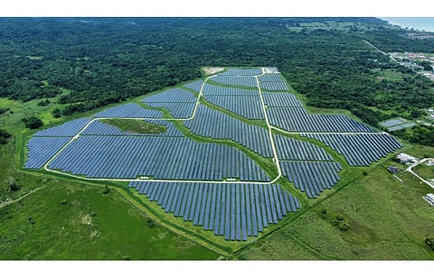JPS is seeking bidders for its renewable energy and storage tender. Pictured is a solar power plant in Jamaica. (Illustrative Photo; Photo Credit: Wirestock Creators/Shutterstock.com)