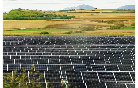 Electrica-acquired Sunwind Energy has officially invited bids for its 27 MW solar farm. Pictured is a solar power plant near Teius in Alba County of Romania. (Illustrative Photo; Photo Credit: LCV/Shutterstock.com)
