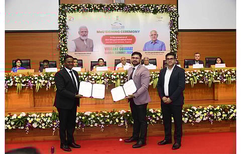 Ahead of its 10th Vibrant Gujarat Global Summit from January 10, 2024, Gujarat signed 58 MoUs on a single day with anticipated investments worth INR 7.17 trillion, including for solar energy. (Photo Credit: Vibrant Gujarat)