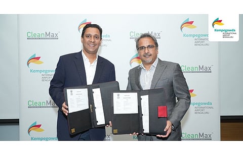 CleanMax recently signed a PPA with Kempegowda International Airport for a 45.9 MW solar-wind power plant. (Photo Credit: Kempegowda International Airport Bengaluru)