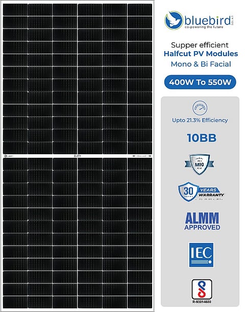 Bluebird Solar’s module portfolio is based on only M10 cell sizes. (Photo Credit: Bluebird Solar)
