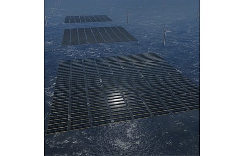 The BAMBOO consortium targets to mature technologies for GW-scale offshore solar farms within offshore wind farms. (Photo Credit: Oceans of Energy)