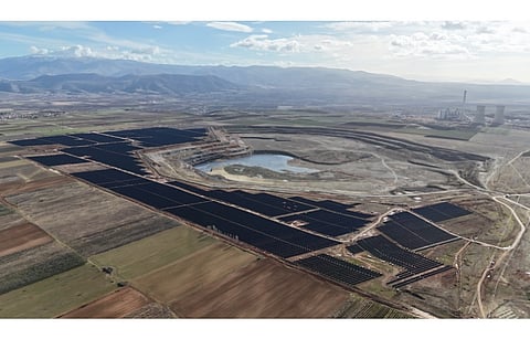 The Amynteo Solar Portfolio of RWE and PPC has almost 1 GW DC solar capacity, located in the lignite mining region of Western Macedonia. (Photo Credit: RWE AG)