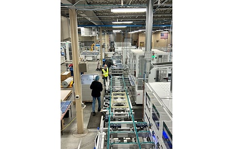 Pictured is Heliene’s Minnesota fab in the US where the manufacturer will soon use Suniva supplied US-made solar cells. (Photo Credit: Heliene, Inc.)