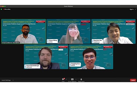 Moderated by TaiyangNews’ Shravan Chunduri, the panel on day 1 comprised LONGi’s Yichun Wang, Leadmicro’s Baochen Liao, Laplace’s Josua Stückelberger and DKEM’s Fangqing Guo. (Photo Credit: TaiyangNews)