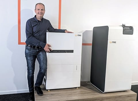 All-in-one storage solution: M-TEC’s latest 7.7 kWh ‘ENERGY-BUTLER’ series model suitable for small-scale residential application will be compatible with external E-SMART devices like PV inverter, energy management system, and EV Charging station, says the company. (Photo Credit: M-TEC)