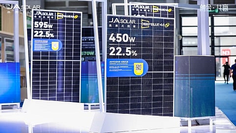 JA Solar has broken ground on its Baotou solar module facility. Pictured are JA Solar’s DeepBlue 4.0 Pro modules. (Photo Credit: JA Solar)