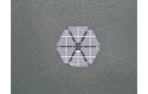 The Merganser project (in the picture) will test SolarDuck’s Bureau Veritas certified floating platform in a harsh ocean environment, also helping RWE with the commercial prospects of OFPV technology. (Photo Credit: SolarDuck)