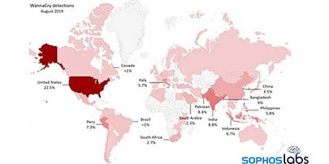 In August 2019, 4.3 Million WannaCry Infection Attempts Worldwide: Reports Sophos