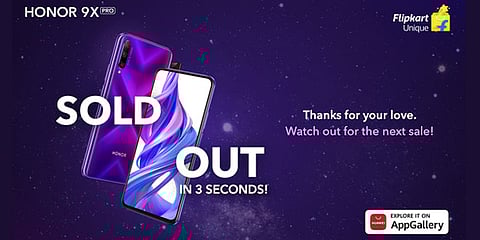 HONOR 9X Pro Sold Out in Few Seconds after Being Available in Sale on Flipkart