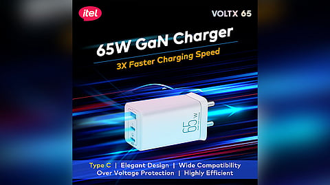 itel VOLTX 65W Fast Charger Launched at INR 1,699