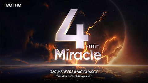 Realme Introduces 320W SuperSonic Charge, Delivering Full Power in Just 4 Minutes