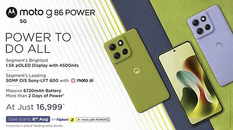 Motorola Launches moto g86 POWER with 50MP Camera at ₹16,999