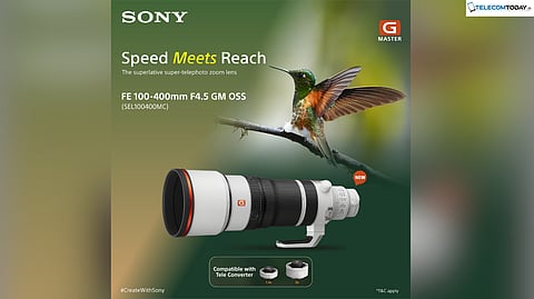 Sony India Launches FE 100-400mm F4.5 GM OSS G Master Super Telephoto Lens