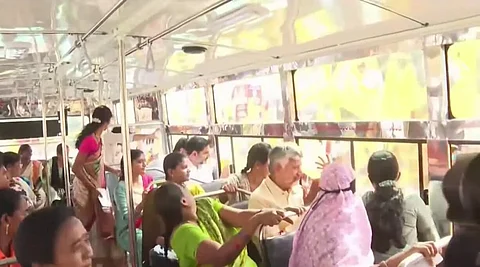 Andhra Pradesh Chief Minister Chandrababu Naidu launched free bus service scheme for women