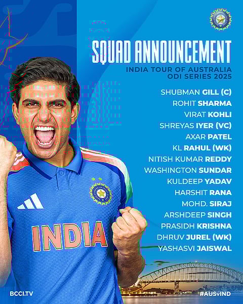 India Squad Announcement for Australia Tour 2025