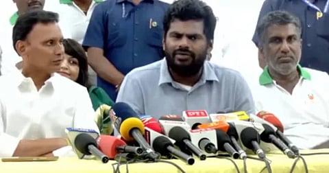 BJP Ex Leader Annamalai Criticized Thirumavalavan Car Accident Attack And TRB Rajaa Foxconn