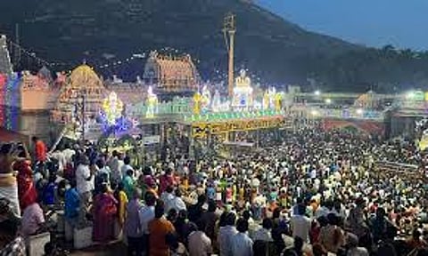 Karthigai Deepam festival in Tiruvannamalai began with the celebration of goddess Durga Pooja
